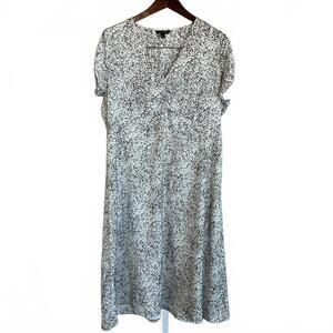 Banana Republic Retro Women's Black and White Patterned Dress XL